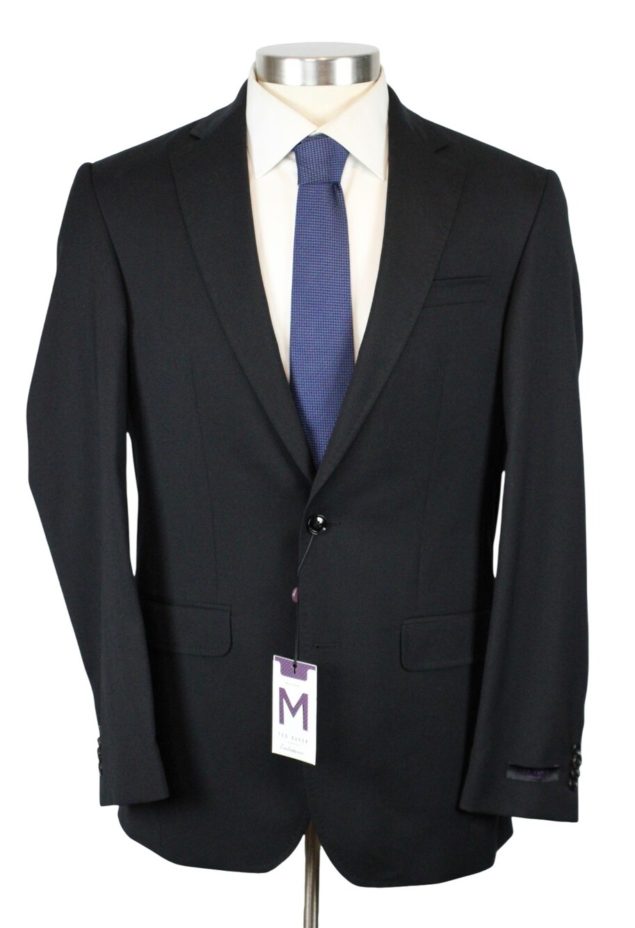 Ted Baker Endurance Suit 40 L Black Textured Wool Regular Fit Jarrow 2 Piece